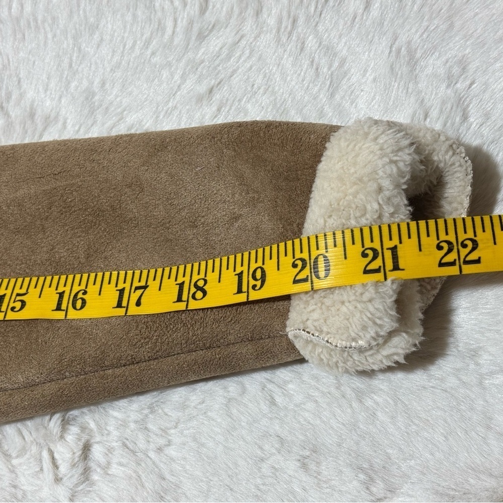 Ralph Lauren Tan Sherpa Suede Open Front Jacket, Women’s Petite XS fully linned - Picture 8 of 15